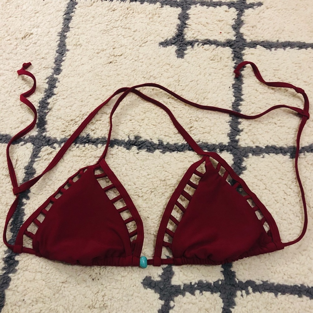 Maroon bikini top